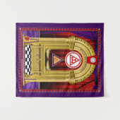 Royal Arch Masons Gold-Säulen mit Werkzeugen Wandteppich (Vorderseite (Horizontal))