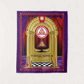 Royal Arch Masons Gold-Säulen mit Werkzeugen Wandteppich (Vorderseite)