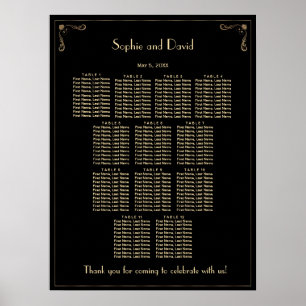 Royal Art Deco Great Gatsby Hochzeitskarte Poster
