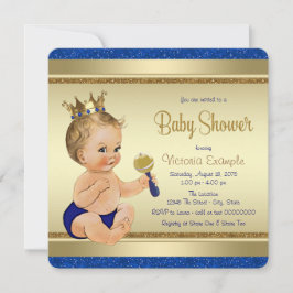 Royal Baby Boy Blue Gold Prince Baby Dusche Einladung
