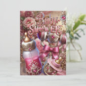 Royal Baby Dusche Einladung Vintages Blumenjuwel (Stehend Vorderseite)