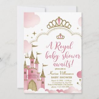 Royal Baby Dusche: Magische Märchenburg Einladung