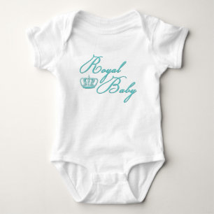 Royal Baby in Blue mit Vintager Krone Strampler