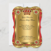 Royal Baby Shower Regal Red Gold 2 Einladung (Rückseite)