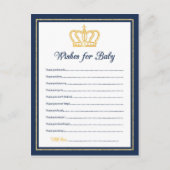 Royal Baby Shower wünscht sich für das Baby Hinweiskarte (Vorderseite)