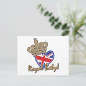 Royal Baby UK Heart Flag Postkarte (Stehend Vorderseite)