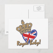 Royal Baby UK Heart Flag Postkarte (Vorne/Hinten)