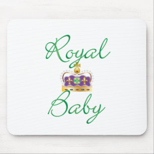 Royal Baby with Purple and Gold Crown Mousepad