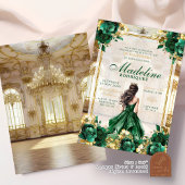 Royal Ballroom Emerald Green Quinceanera Einladung