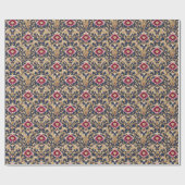 Royal Baroque Floral on Deep Blue Geschenkpapier (Flach)