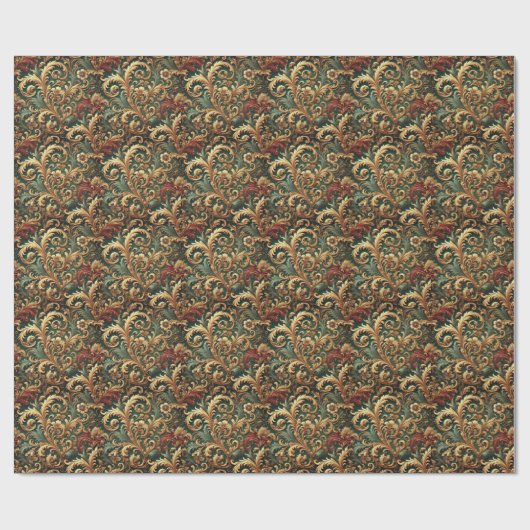 Royal Baroque Floral Pattern Geschenkpapier (Flach)