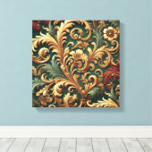 Royal Baroque Floral Pattern Leinwanddruck (Insitu (Holzboden))