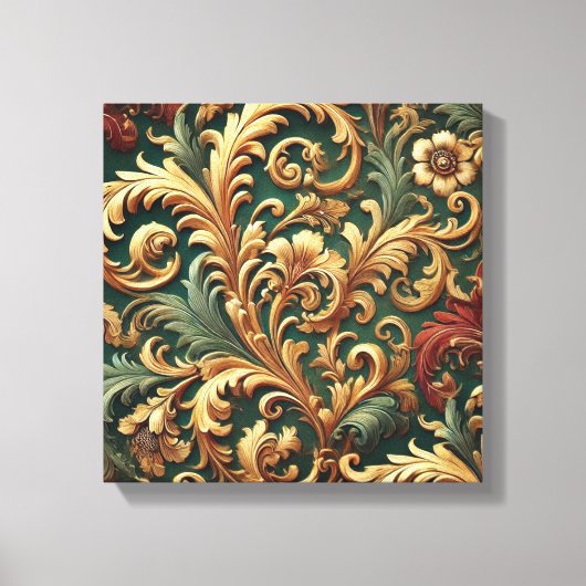 Royal Baroque Floral Pattern Leinwanddruck (Vorderseite)