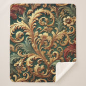 Royal Baroque Floral Pattern Sherpadecke (Vorderseite)