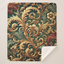 Royal Baroque Floral Pattern Sherpadecke
