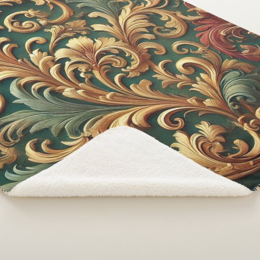 Royal Baroque Floral Pattern Sherpadecke (3/4)