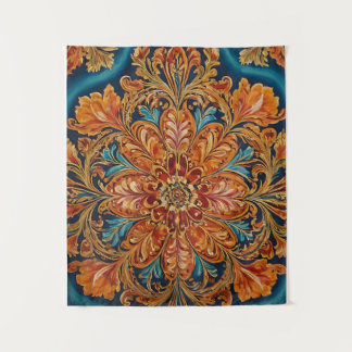 Royal Baroque Floral Tapestry Wandteppich