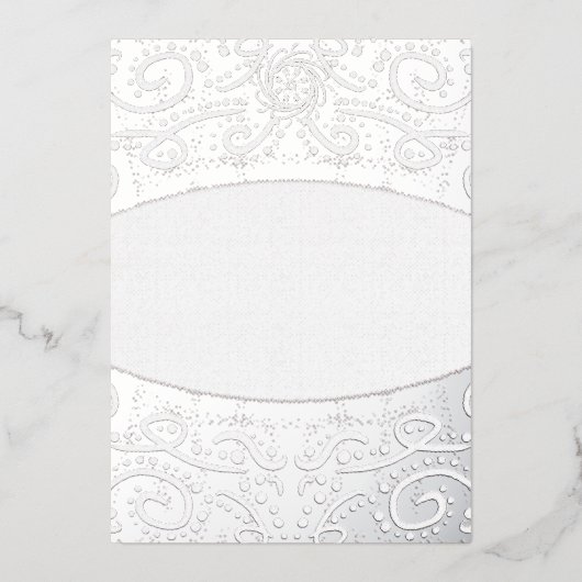 Royal Batik Floral Wedding Einladung Dusty Gray (Vorderseite)