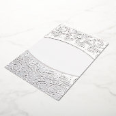 Royal Batik Floral Wedding Einladung Dusty Gray (Gedreht)