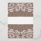 Royal Batik Floral Wedding Einladung Dusty Gray (Rückseite)