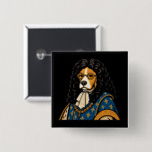 Royal Beagle Dog Seine Majestät Fluffness Button (Vorne & Hinten)
