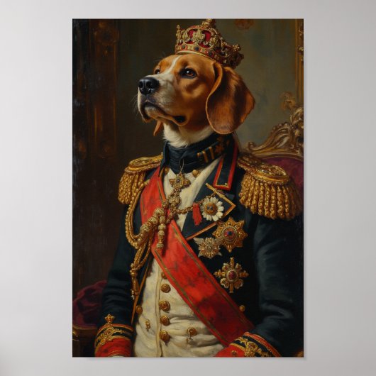 Royal Beagle Portrait Poster (Vorne)