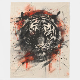 Royal Bengalisch Tiger Portrait Fleecedecke