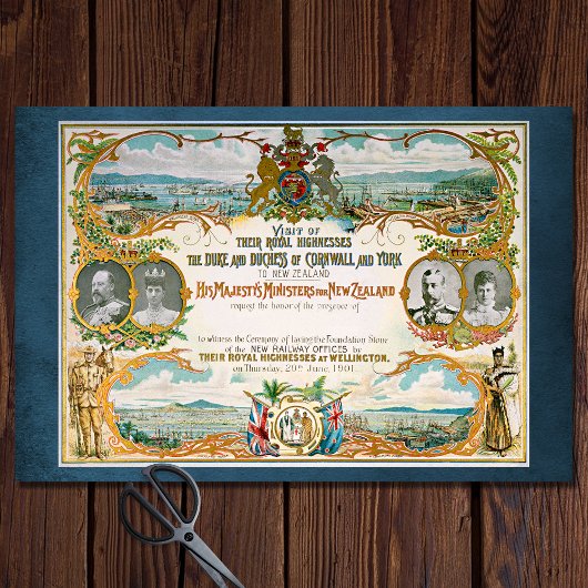 Royal Besuch Historic Ephemera Dekoupage Seidenpapier