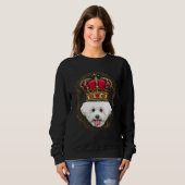 Royal Bichon Frise King Queen Princess Doggo Puppy Sweatshirt (Vorne ganz)