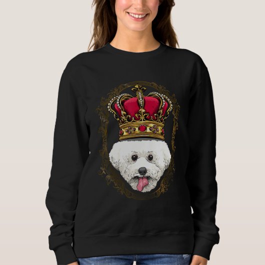 Royal Bichon Frise King Queen Princess Doggo Puppy Sweatshirt (Vorderseite)
