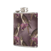 Royal Birds Crowned Purple Blumen Royalty Nature Flachmann (Links)