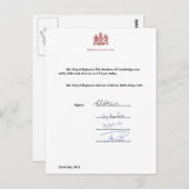 Royal Birth Ankündigung Postkarte (Vorne/Hinten)