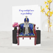 Royal Birthday Cat-Female Birthday Karte (Gelbe Blume)
