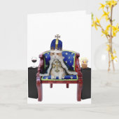 Royal Birthday Cat Karte (Gelbe Blume)