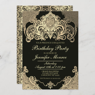 Royal Birthday Party Crown Verzierte Einladung