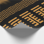 Royal Black African Bogolan Gift Wrap Geschenkpapier (Ecke)