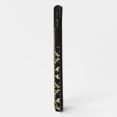 Royal Black and Gold Monogram Damask Case-Mate iPhone Hülle (Hinten/Links)