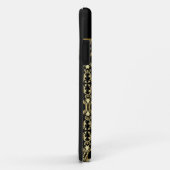 Royal Black and Gold Monogram Damask Case-Mate iPhone Hülle (Hinten/Rechts)