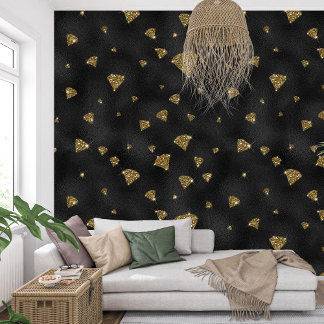 Royal black and golden Sparkle Diamond Tapete