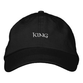 Royal Black anpassbar mit King Name-Druckerhut Bestickte Baseballkappe