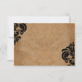 Royal Black Damask Wedding UAWG RSVP Karte (Vorderseite)