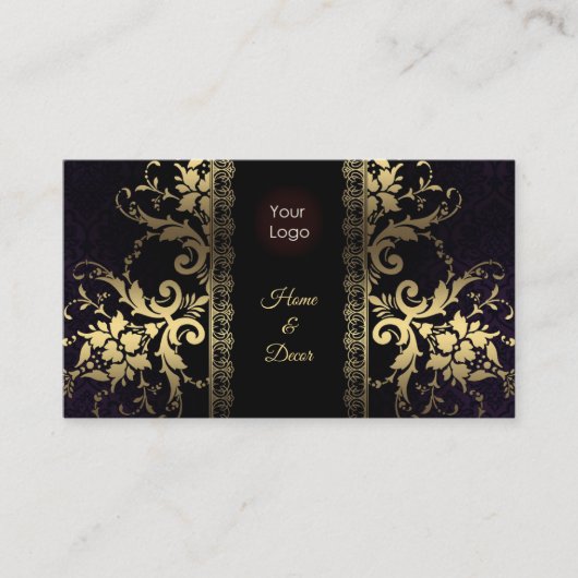 Royal Black & Gold benutzerdefinierbare Visitenkar Visitenkarte (Vorderseite)