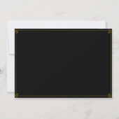 Royal Black Gold Reserviert Wedding Sign Card (Rückseite)