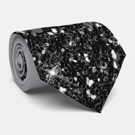 Royal Black & Gray Glitzer Necktie Krawatte