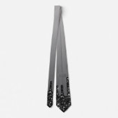 Royal Black & Gray Glitzer Necktie Krawatte (Rückseite)