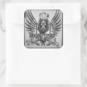 Royal black Lyon  Quadratischer Aufkleber (Tasche)