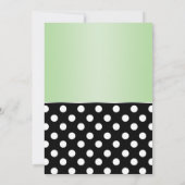 Royal Black Polka Dot Green Quinceañera Einladung (Rückseite)