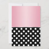 Royal Black Polka Dot Pink Babydusche Einladungen (Rückseite)
