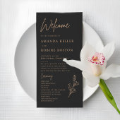 Royal Black Simple Minimalistisch Wedding Program