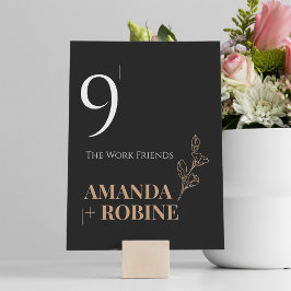 Royal Black Wedding Tischnummer Pedestal Sign Sockelschild